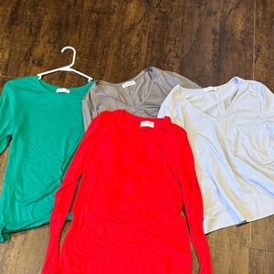 Long Sleeve Tops - Red, Green, Gray’s winter colors HoC